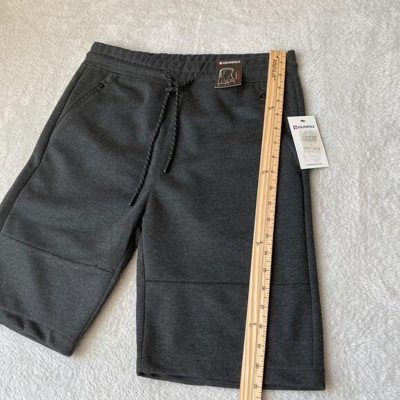 Southpole At Knee Length Knit Shorts Men S Heather Charcoal Zip Pocket NWT - Picture 8 of 8